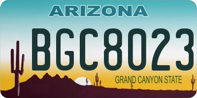AZ license plate BGC8023