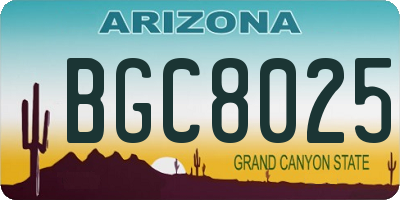 AZ license plate BGC8025