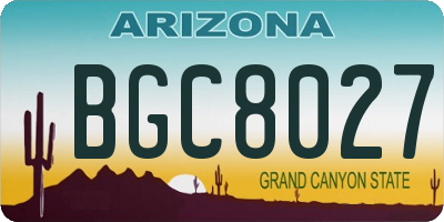AZ license plate BGC8027