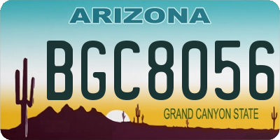 AZ license plate BGC8056