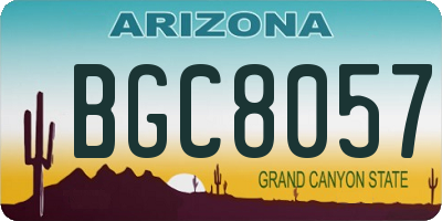 AZ license plate BGC8057