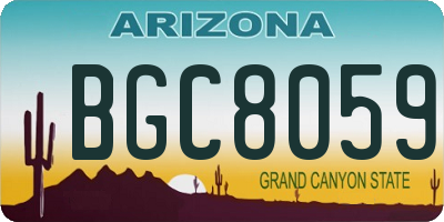AZ license plate BGC8059