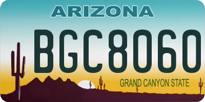 AZ license plate BGC8060