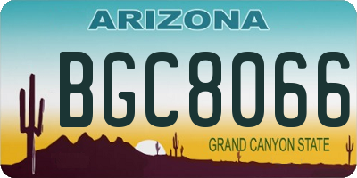 AZ license plate BGC8066