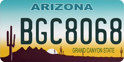 AZ license plate BGC8068