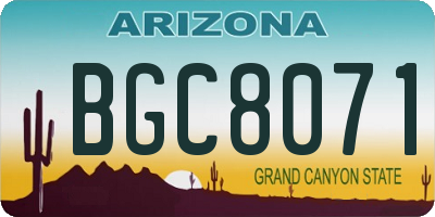 AZ license plate BGC8071
