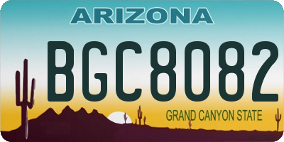 AZ license plate BGC8082