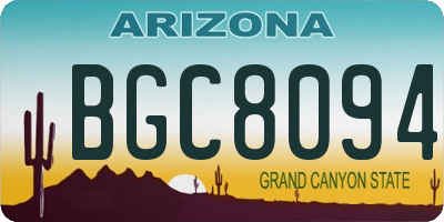 AZ license plate BGC8094