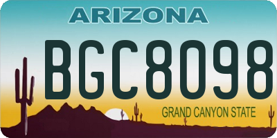 AZ license plate BGC8098