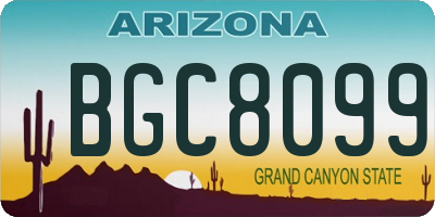 AZ license plate BGC8099