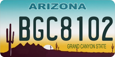 AZ license plate BGC8102