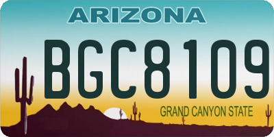 AZ license plate BGC8109