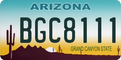 AZ license plate BGC8111