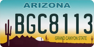 AZ license plate BGC8113