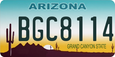 AZ license plate BGC8114