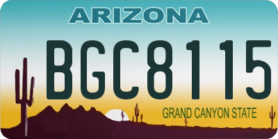 AZ license plate BGC8115