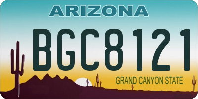 AZ license plate BGC8121