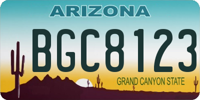 AZ license plate BGC8123