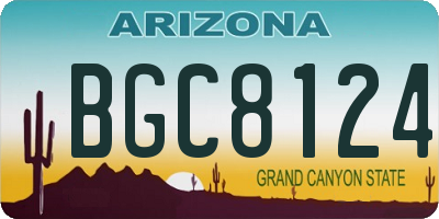 AZ license plate BGC8124
