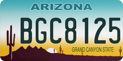 AZ license plate BGC8125