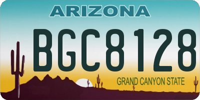 AZ license plate BGC8128
