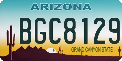 AZ license plate BGC8129