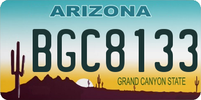 AZ license plate BGC8133