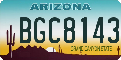AZ license plate BGC8143