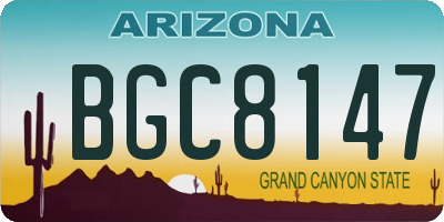 AZ license plate BGC8147