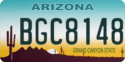 AZ license plate BGC8148