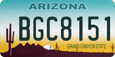AZ license plate BGC8151