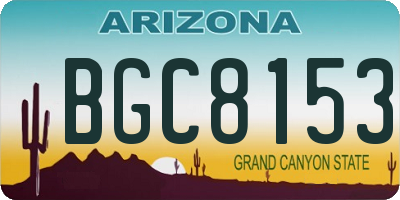 AZ license plate BGC8153