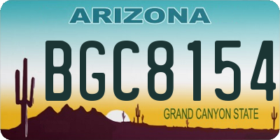 AZ license plate BGC8154