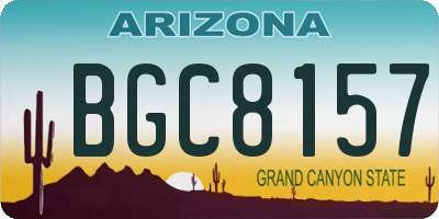 AZ license plate BGC8157