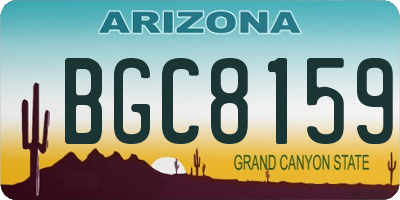 AZ license plate BGC8159