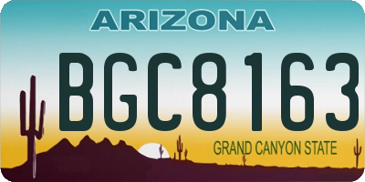 AZ license plate BGC8163
