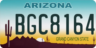 AZ license plate BGC8164
