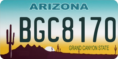 AZ license plate BGC8170