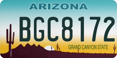 AZ license plate BGC8172