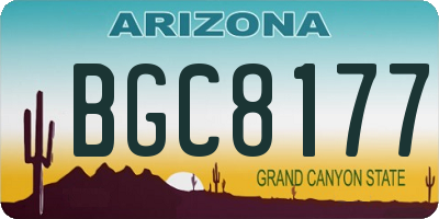 AZ license plate BGC8177