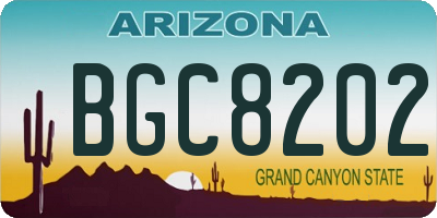 AZ license plate BGC8202