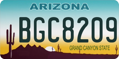 AZ license plate BGC8209
