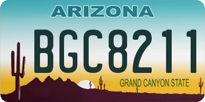 AZ license plate BGC8211
