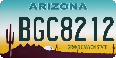 AZ license plate BGC8212