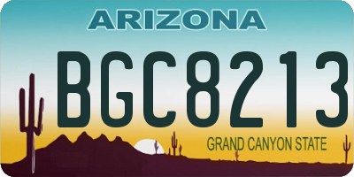 AZ license plate BGC8213