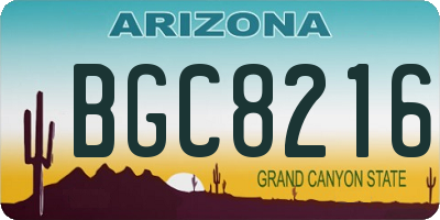 AZ license plate BGC8216