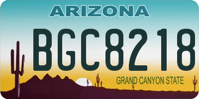 AZ license plate BGC8218