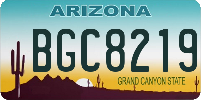 AZ license plate BGC8219