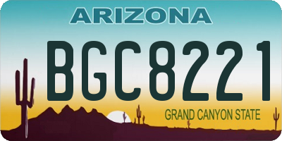 AZ license plate BGC8221