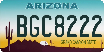 AZ license plate BGC8222
